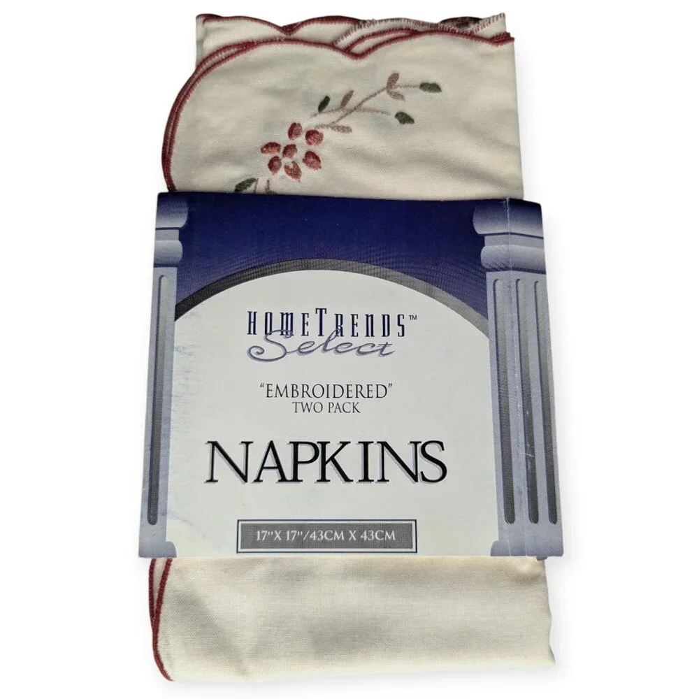 Hometrends Select Embroidered Napkins-Caroline 17
